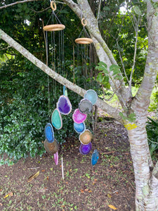 coloured agate windchime, patio or home decor