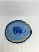 Load image into Gallery viewer, polished blue agate slice drink coasters - set of 4