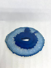 Load image into Gallery viewer, polished blue agate slice drink coasters - set of 4