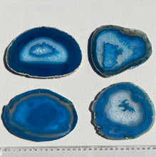 Load image into Gallery viewer, polished teal agate slice drink coasters - set of 4 TCMD0001