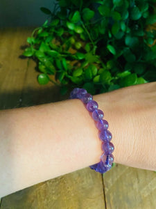 Warm purple amethyst bead bracelet 